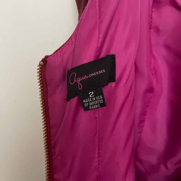 Aqua Dresses - Women’s Burgundy Corset Style Mini Dress - 2 - Picture 4 of 5